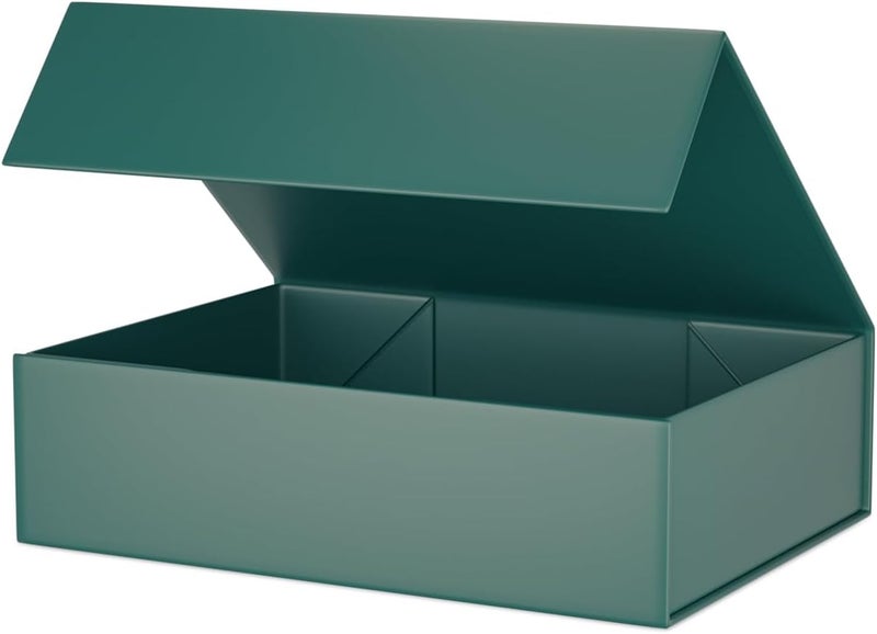 ROSTELACK Green Gift Box 11.9" x 8.5" x 3.3" with Magnetic Closure Lid Gifts Boxe for Presents,Bridesmaid Gift Boxes,Cute Box,Birthday Gifts Boxe,Luxury for Gift Packaging, Magnetic Gifts Boxes for Wrapping Gift - Image 1
